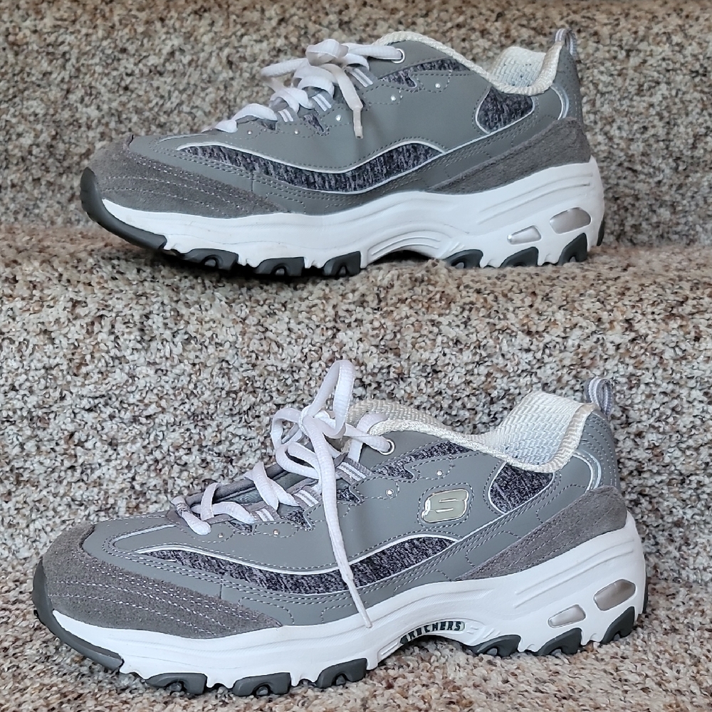 Skechers Gray and White Sporty Sneakers